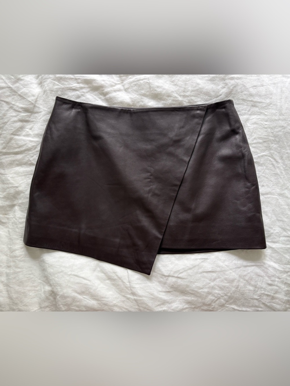 The Frankie Shop Cleo Leather Wrap Skirt